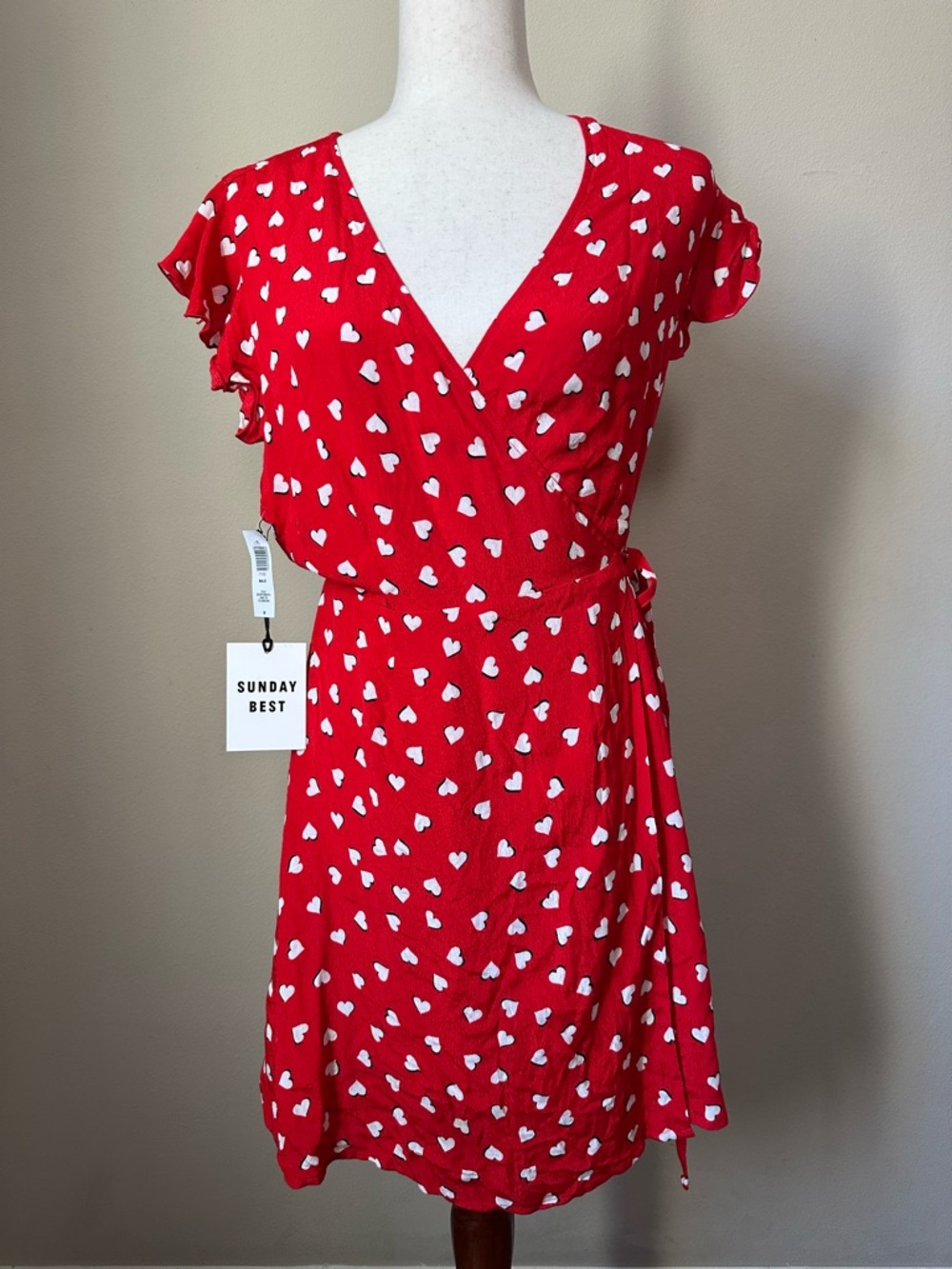 Sunday Best Heart Print Wrap Dress